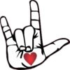 Heart Hand ASL I Love You Vinyl Sticker