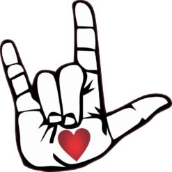 Heart Hand ASL I Love You Vinyl Sticker