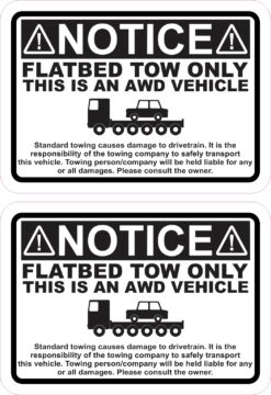 Flatbed Tow Only Vinyl Stickers