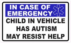 Star of Life Child in Vehicle Has Autism Magnet