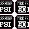 Tire Pressure 90 PSI Stickers