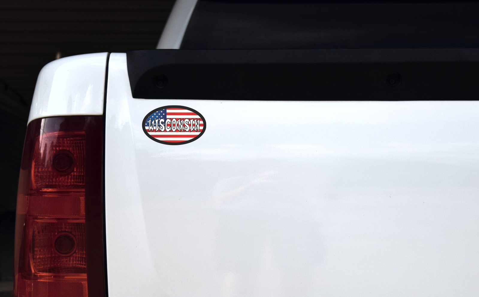 Oval American Flag Wisconsin Sticker