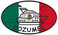 Flag Oval Cruise Ship Cozumel Sticker