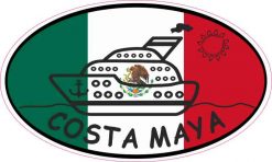 Flag Oval Cruise Ship Costa Maya Sticker