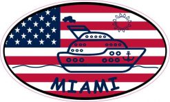 Flag Oval Cruise Ship Miami Sticker