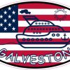 Flag Oval Cruise Ship Galveston Sticker