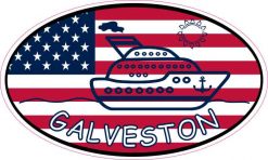 Flag Oval Cruise Ship Galveston Sticker