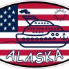 Flag Oval Cruise Ship Alaska Sticker