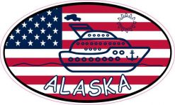 Flag Oval Cruise Ship Alaska Sticker