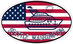 Flag Oval Cruise Ship Seattle Sticker
