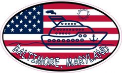 Flag Oval Cruise Baltimore Sticker
