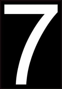 White Address Number 7 Vinyl Sticker