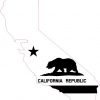 Die Cut Black and White California Flag Vinyl Sticker