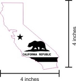 Die Cut Black and White California Flag Vinyl Sticker