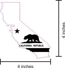 Die Cut Black and White California Flag Vinyl Sticker