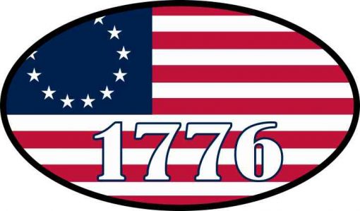 Oval 1776 Betsy Ross Flag Vinyl Sticker