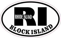 Oval RI Block Island Vinyl Sticker