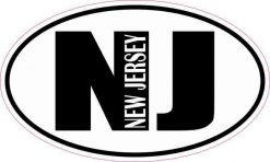 Oval NJ New Jersey Vinyl Sticker
