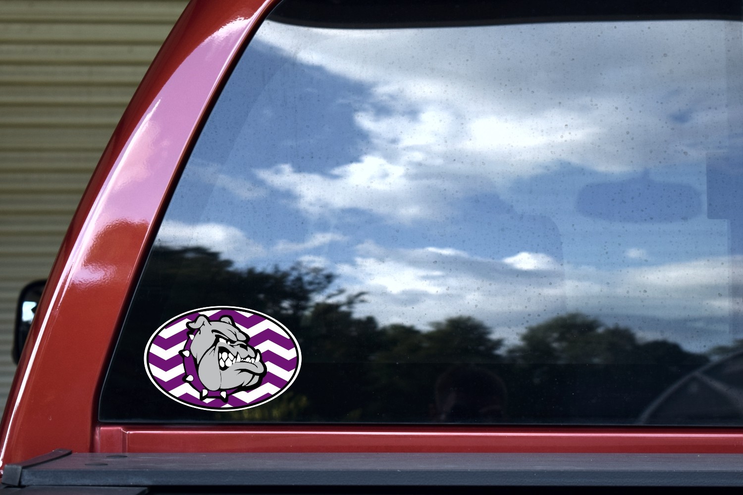Chevron Oval Bulldog Vinyl Sticker