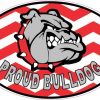 Chevron Proud Bulldog Vinyl Sticker
