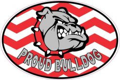 Chevron Proud Bulldog Vinyl Sticker