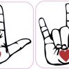 Heart Hand ASL I Love You Vinyl Stickers