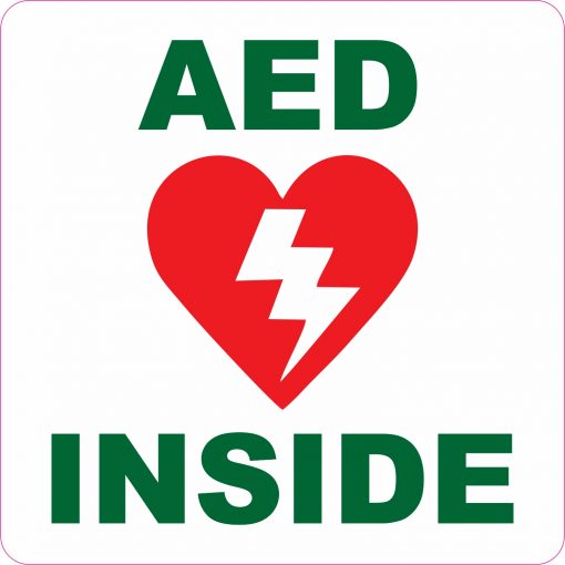 AED Inside Permanent Vinyl Sticker