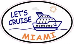 Cruise Ship Oval Miami Vinyl Sticker