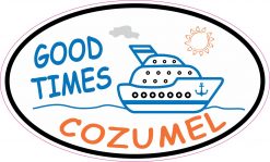 Cruise Ship Oval Cozumel Vinyl Sticker