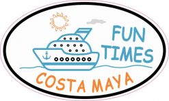 Cruise Ship Oval Costa Maya Vinyl Sticker