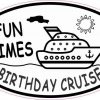 Oval Birthday Cruise Vinyl Sticker