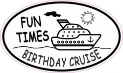 Oval Birthday Cruise Vinyl Sticker