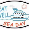 Cruise Ship Oval Sea Day Vinyl Sticker