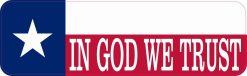 Texas Flag in God We Trust Vinyl Sticker
