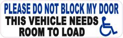 Handicap Do Not Block Door Vinyl Sticker