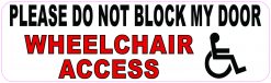 Do Not Block Wheelchair Access Magnet