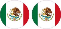 Circular Mexican Flag Vinyl Stickers