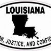 Oval Louisiana Motto Vinyl Sticker