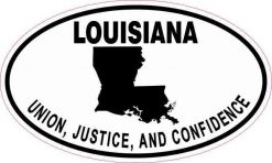 Oval Louisiana Motto Vinyl Sticker