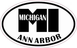 Oval MI Ann Arbor Vinyl Sticker