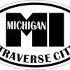 Oval MI Traverse City Vinyl Sticker