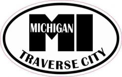 Oval MI Traverse City Vinyl Sticker