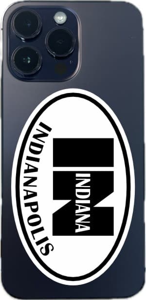 4in x 2.5in Oval IN Indianapolis Vinyl Sticker - Image 5