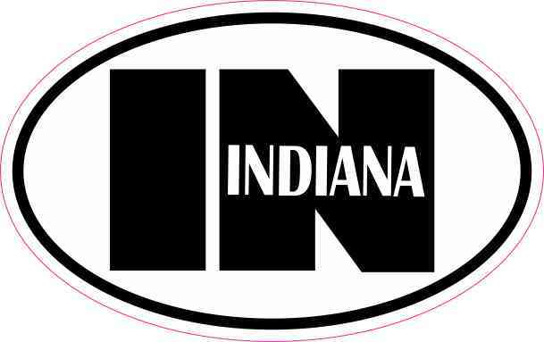 Oval IN Indiana Vinyl Sticker