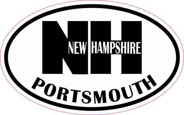 Oval NH Portsmouth Vinyl Sticker