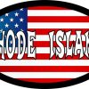 Oval US Flag Rhode Island Vinyl Sticker