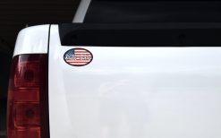 Oval US Flag Rhode Island Vinyl Sticker