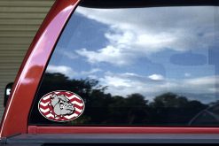 Chevron Oval Bulldog Vinyl Sticker