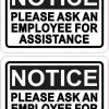 Ask for Assistance Vinyl Stickers