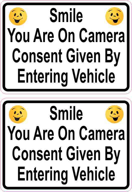 Happy Faces Smile You Are on Camera Vinyl Stickers